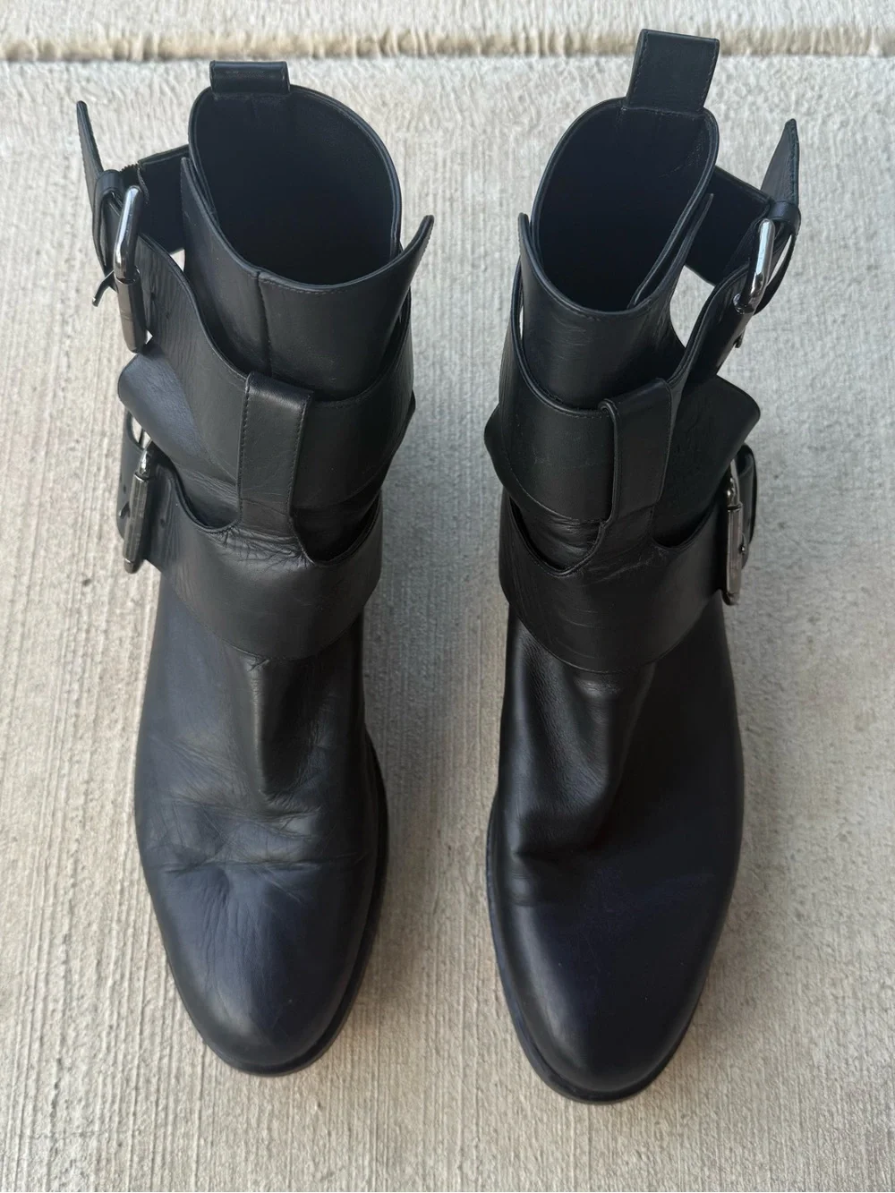 Pierre Hardy Black Leather Double-Buckle Ankle Boots